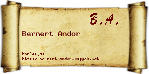 Bernert Andor névjegykártya
